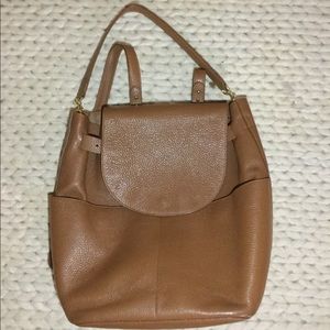 Cuyana backpack caramel